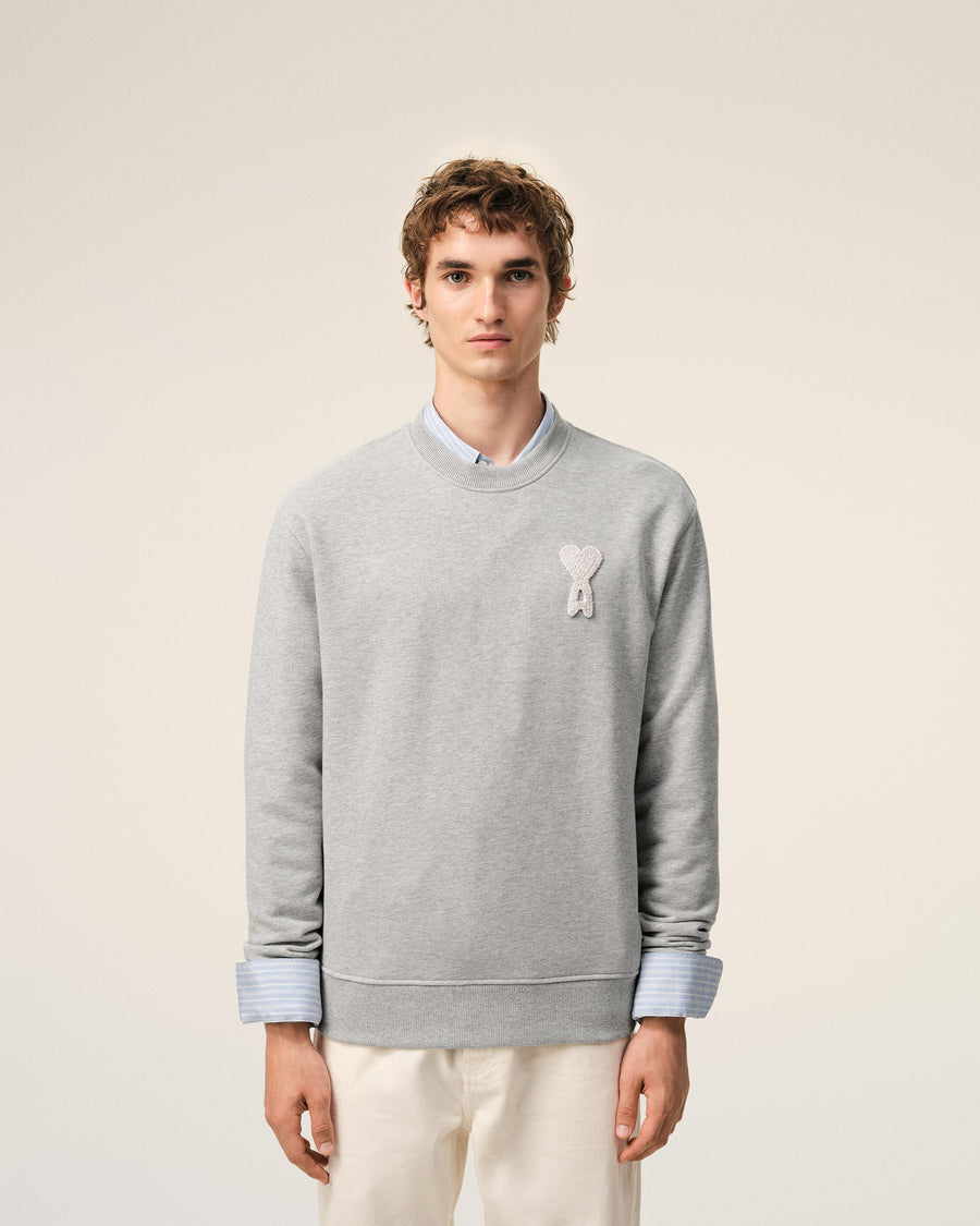 Grey Cotton Knitted Ami De Coeur Sweatshirt