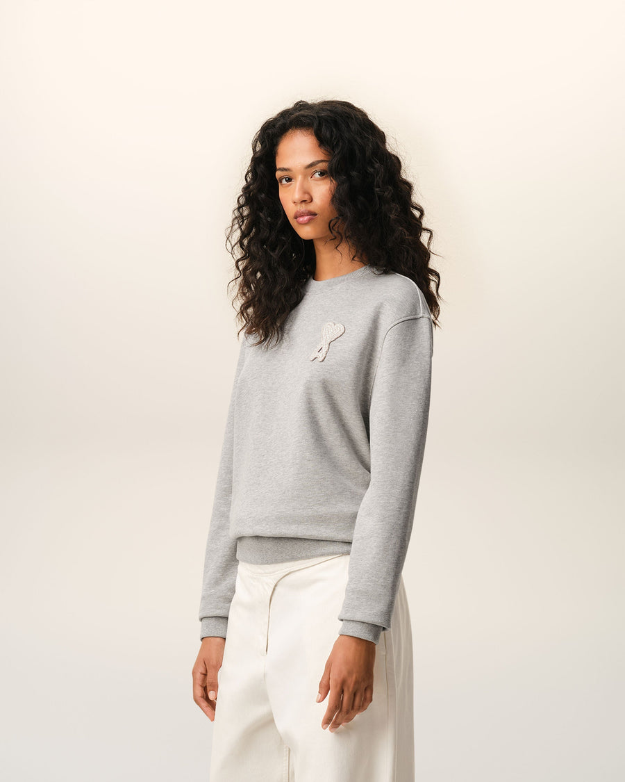 Grey Cotton Knitted Ami De Coeur Sweatshirt