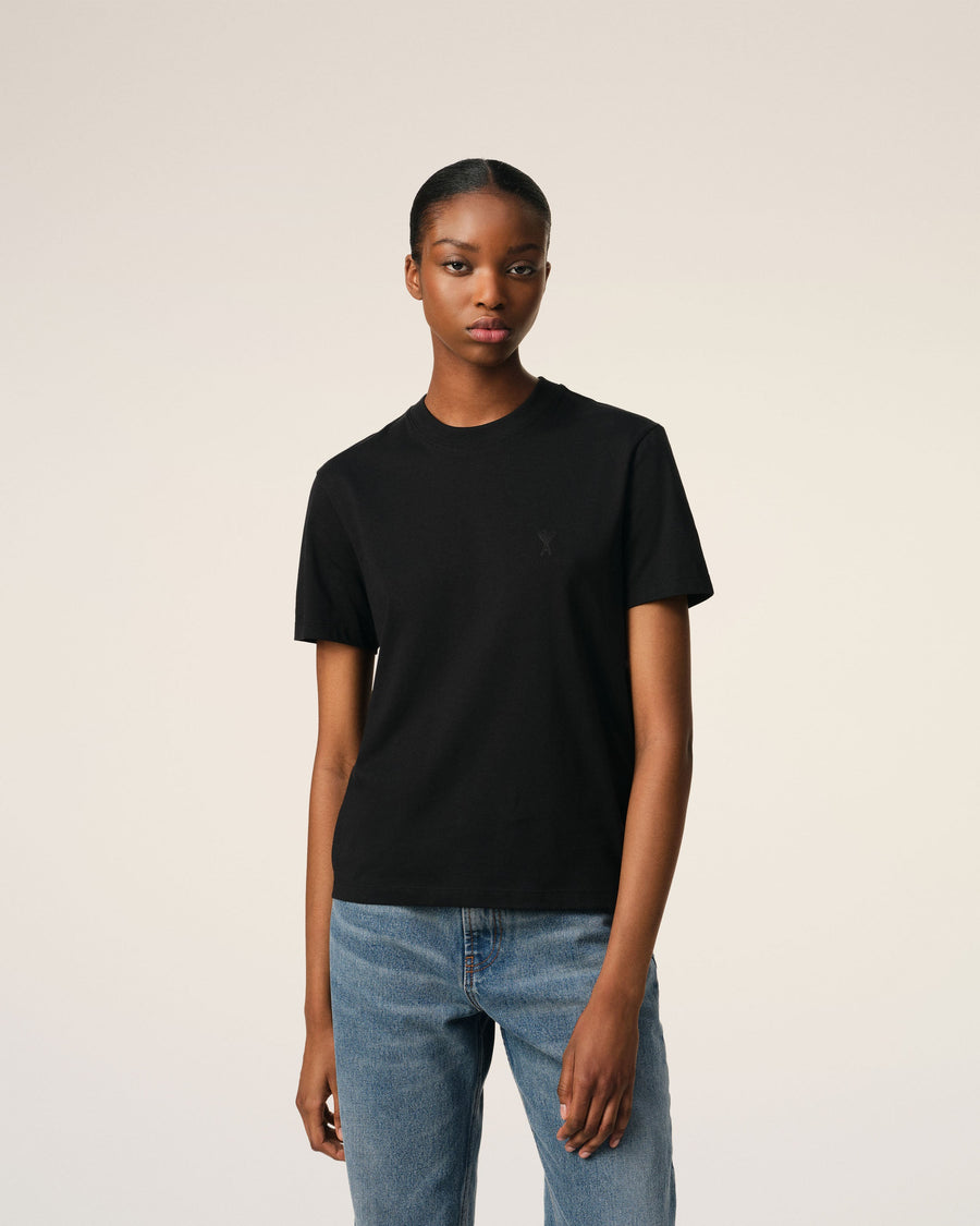 Black Cotton Ami de Coeur T-shirt