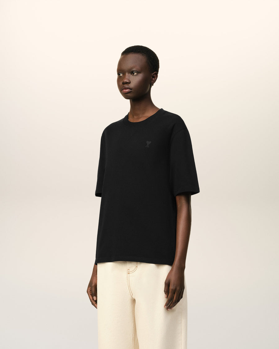 Black Cotton Ami de Coeur T-shirt
