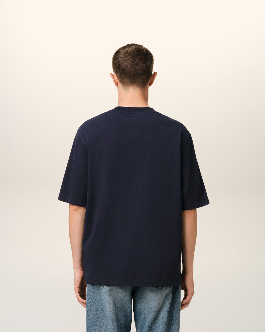 Navy Cotton Ami Paris Patch T-Shirt