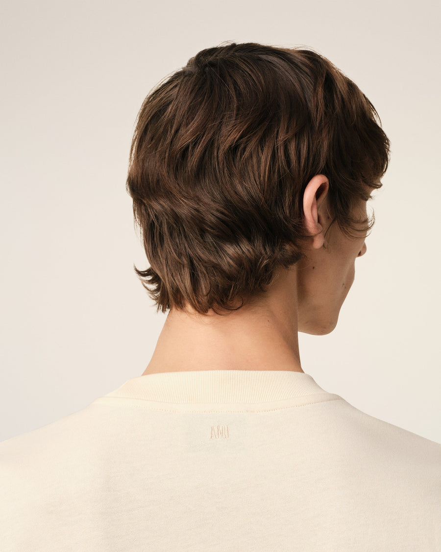 Beige Cotton Ami Paris Patch T-Shirt