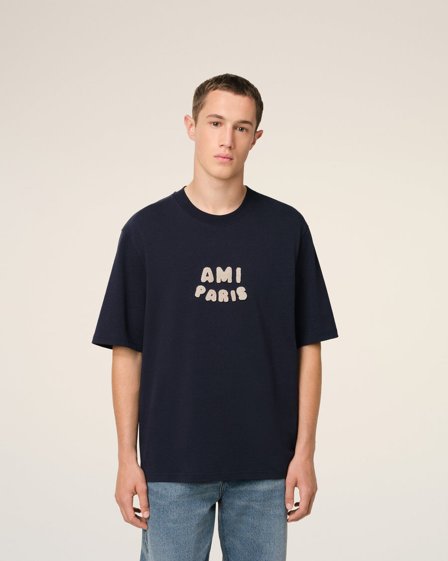 Navy Cotton Ami Paris Patch T-Shirt