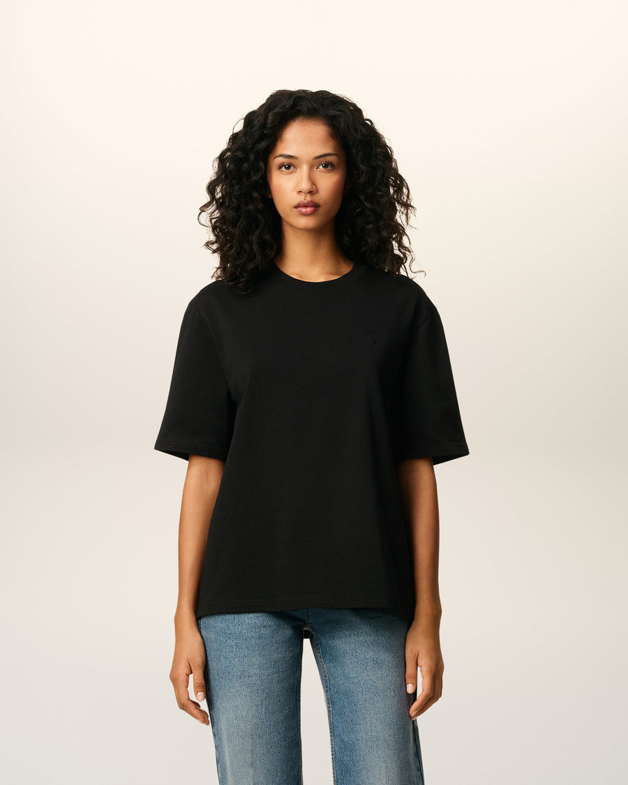 Black Cotton Ami De Coeur T-shirt