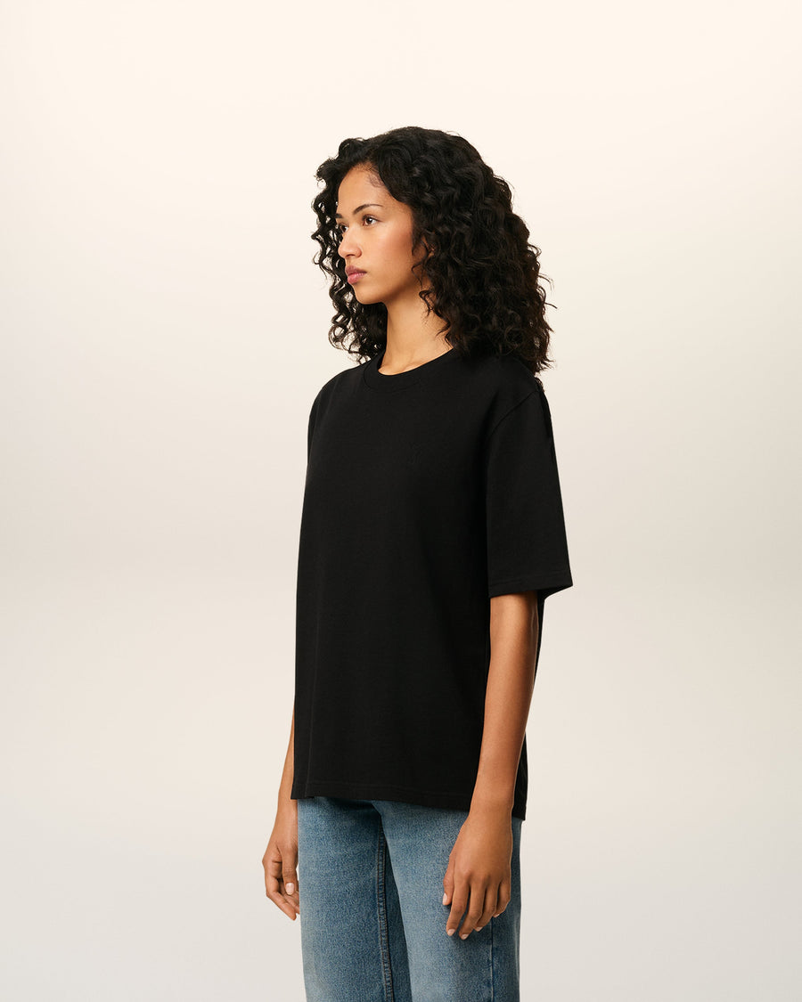 Black Cotton Ami De Coeur T-shirt