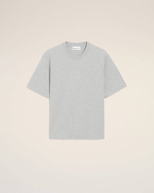Grey Cotton Ami De Coeur Embossed T-shirt