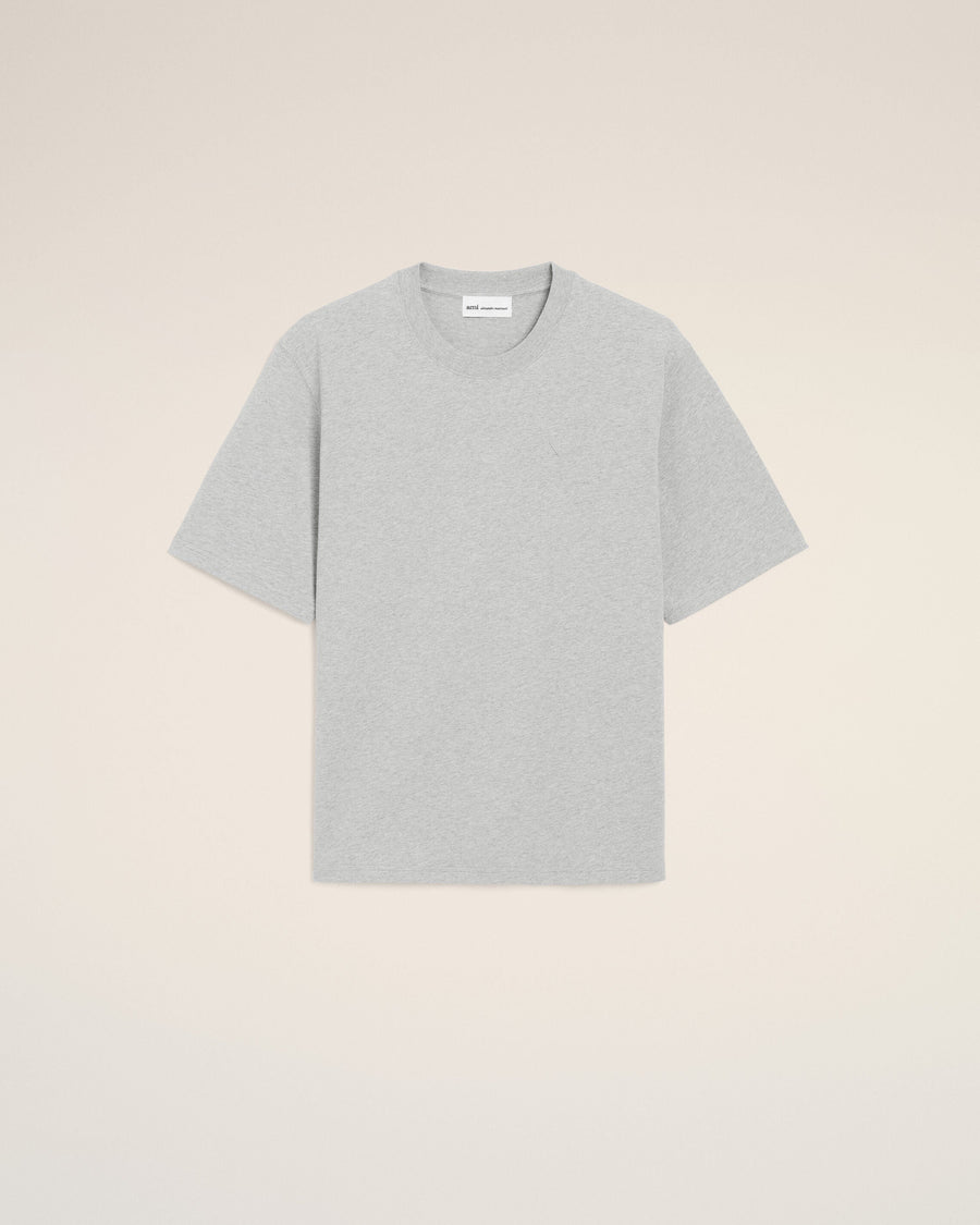 Grey Cotton Ami De Coeur Embossed T-shirt