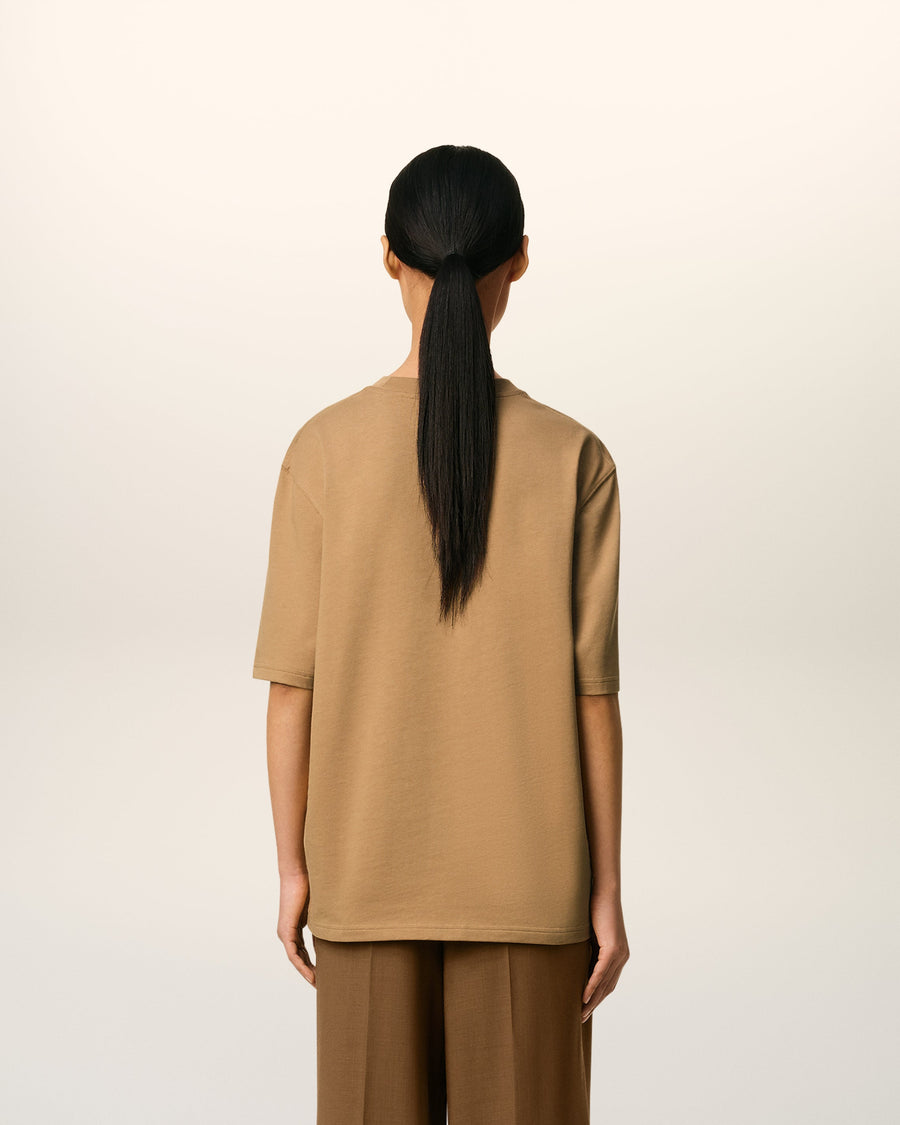 Brown Cotton Ami De Coeur Cosy Fit T-shirt