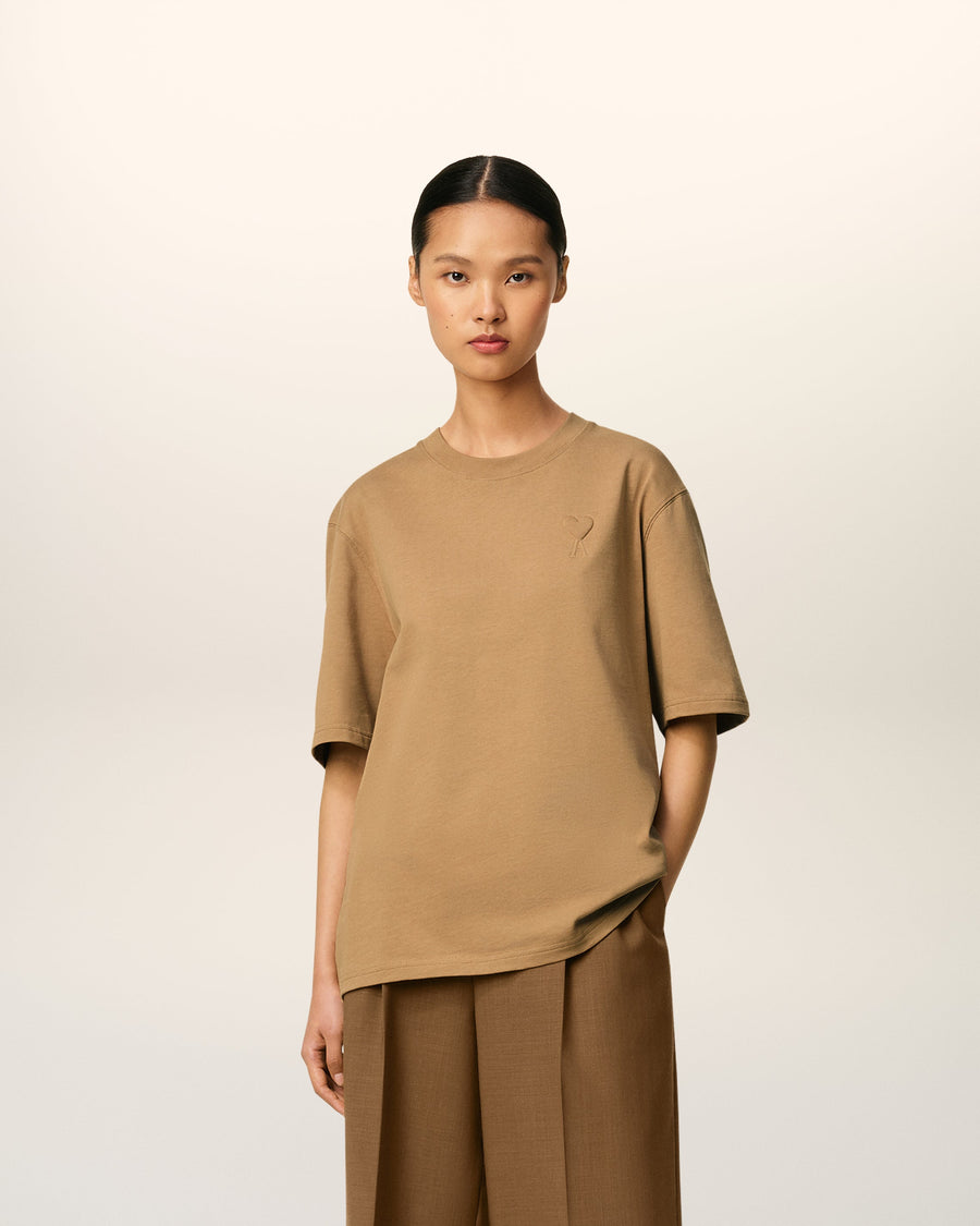 Brown Cotton Ami De Coeur Cosy Fit T-shirt